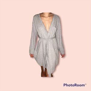 grey cardigan robe